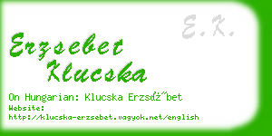 erzsebet klucska business card